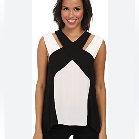 BCBG  Sheli color blocked halter top - Picture 2 of 8